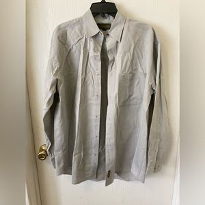 Light Grey 100% Cotton Men’s Timberland Long Sleeved Button Down Dress Shirt